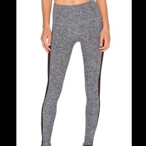 Beyond Yoga Small Gray Black Sheer Mesh Side Leggings Yoga Pants